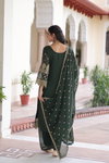 KA 1219 Faux Blooming Embroidered Work Kurti With Bottom Dupatta Online Wholesale